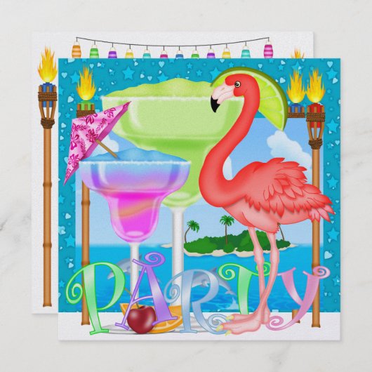 Paradise Party / Luau - SRF Kaart (Voorkant / Achterkant)
