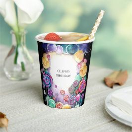 Paradise Pastel Candyland Verjaardag Papieren Bekers