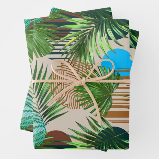Paradise plants Hawaiian pattern Inpakpapier Vel (In situ)