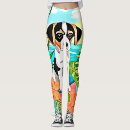 Paradise Puppy Design Leggings