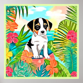 Paradise Puppy Design Poster