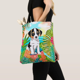 Paradise Puppy Design Tote Bag