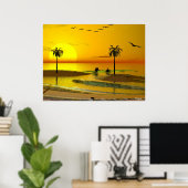 Paradise Shore Sunset Poster (Thuiskantoor)