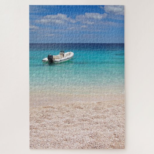 Paradise - Speedboot in het blauwe zee Legpuzzel (Verticaal)