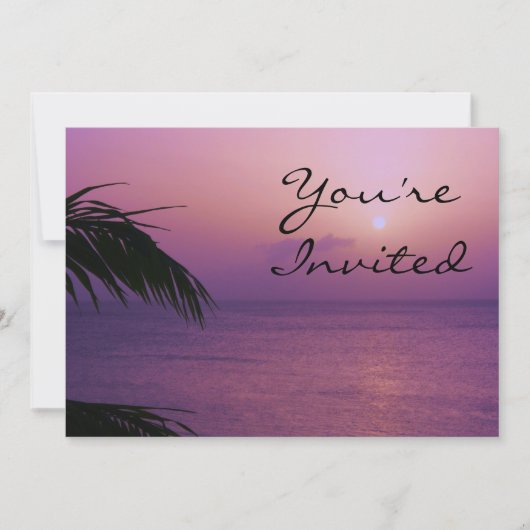Paradise Sunset Invitation Kaart (Voorkant)
