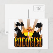 Paradise Surfer Girl Briefkaart (Voorkant / Achterkant)