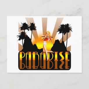 Paradise Surfer Girl Briefkaart