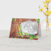 Paradise Through a Bamboo Fence Kaart (Gele Bloem)