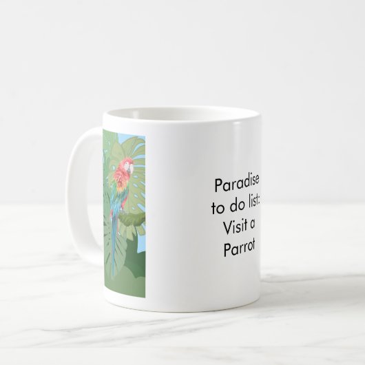 Paradise to do list: Parrot Koffiemok (Voorkant links)