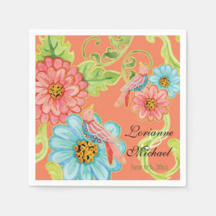 Paradise Tortelduifjes 3, Floral Modern Wedding De Servet