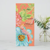 Paradise Tortelduifjes 3, het Floral Modern Weddin Menu (Staand voorkant)