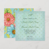 Paradise Tortelduifjes Modern Floral Swirl Damask Kaart (Voorkant / Achterkant)