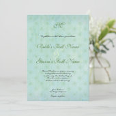 Paradise Tortelduifjes Modern Floral Swirl Damask Kaart (Staand voorkant)