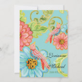 Paradise Tortelduifjes Modern Floral Swirl Damask Kaart (Achterkant)