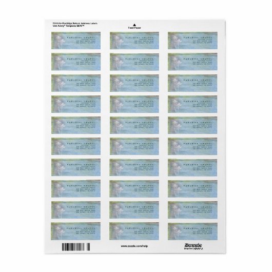 Paradise Travel Return Address Labels (Full Sheet)