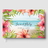 Paradise Tropical Beach Flower Palm Wedding Gastenboek (Voorkant)