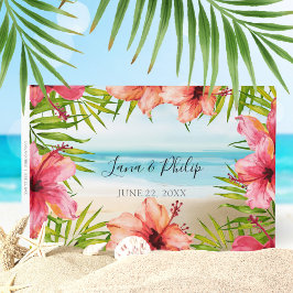 Paradise Tropical Beach Flower Palm Wedding Gastenboek