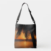 Paradise Tropical Beach Sunset and Palm Trees Crossbody Tas (Achterkant)