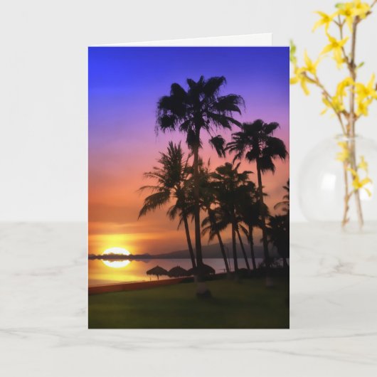 Paradise Tropical Birthday Kaart (Gele Bloem)