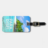 PARADISE Tropical Island, DIY Message Contact info Bagagelabel (Voorkant horizontaal)