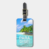 PARADISE Tropical Island, DIY Message Contact info Bagagelabel (Voorkant verticaal)