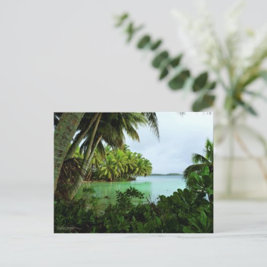 Paradise Turquoise Waters en Palm Trees Briefkaart (Staand voorkant)