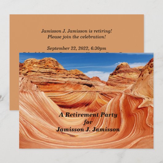 Paradise Uitnodigingsfotografen voor de Pensioenpa Kaart (Voorkant / Achterkant)