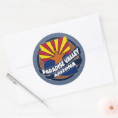 Paradise Valley Arizona vlag barstte rond stickers (Envelop)