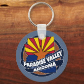 Paradise Valley Arizona vlag barstte sleutelhanger (Voorkant)