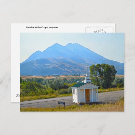Paradise Valley Chapel, Montana Briefkaart (Voorkant / Achterkant)