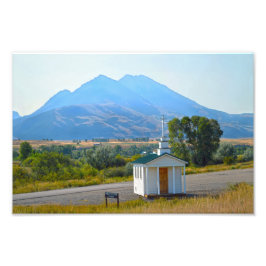 Paradise Valley Chapel, Montana Foto Afdruk