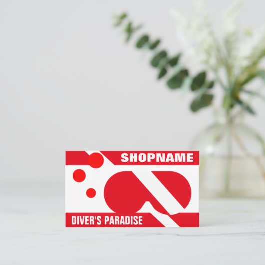 PARADISE VAN DIVER VISITEKAARTJE (Staand voorkant)