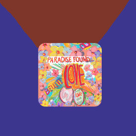 Paradise vond design van geloof, actie, liefde vierkante sticker