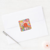 Paradise vond design van geloof, actie, liefde vierkante sticker (Envelop)