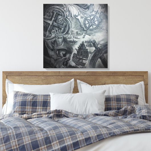 Paradise wacht op canvas (Insitu (Slaapkamer))