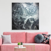 Paradise wacht op canvas (Insitu (Woonkamer))