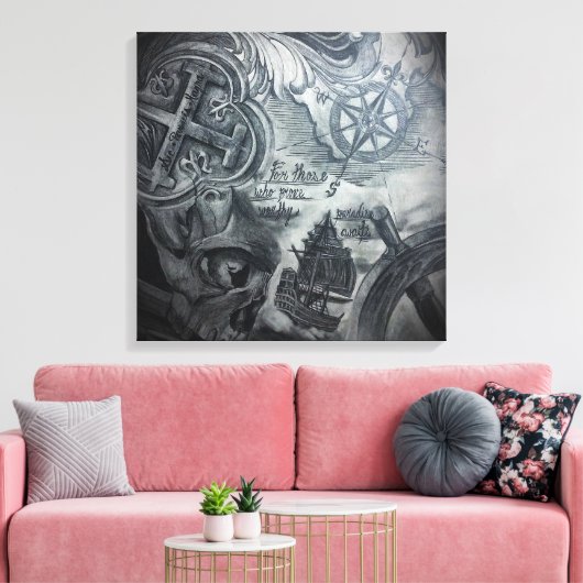 Paradise wacht op canvas (Insitu (Woonkamer))