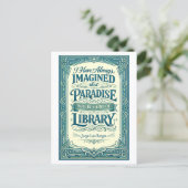 "Paradise Will Be a Kind of Library" Quotation Briefkaart (Staand voorkant)