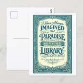 "Paradise Will Be a Kind of Library" Quotation Briefkaart (Voorkant / Achterkant)