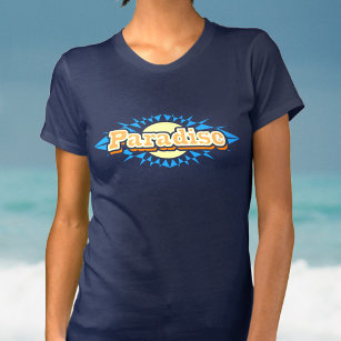 Paradise zonnegeel blauw dames t-shirt