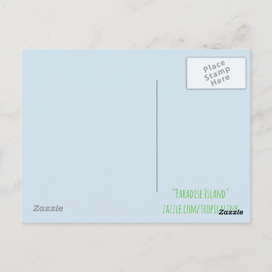 Paradiseeiland Briefkaart (Achterkant)