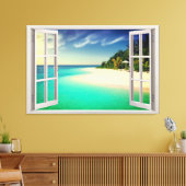 Paradisiac-Uitzicht door de verlichting van het ra Canvas Afdruk (Insitu (Woonkamer))