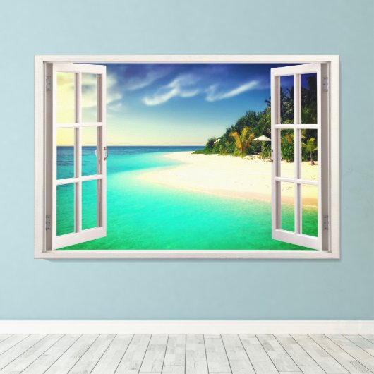 Paradisiac-Uitzicht door de verlichting van het ra Canvas Afdruk (Insitu (Houten vloer))