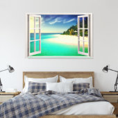 Paradisiac-Uitzicht door de verlichting van het ra Canvas Afdruk (Insitu (Slaapkamer))