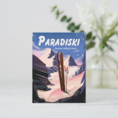 Paradiski Tarentaise Valley, Frankrijk, Ski poster Briefkaart (Staand voorkant)
