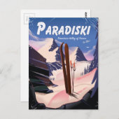 Paradiski Tarentaise Valley, Frankrijk, Ski poster Briefkaart (Voorkant / Achterkant)
