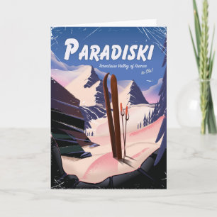 Paradiski Tarentaise Valley, Frankrijk, Ski poster Feestdagen Kaart