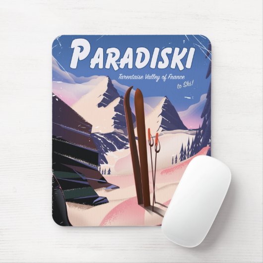 Paradiski Tarentaise Valley, Frankrijk, Ski poster Muismat (Met muis)