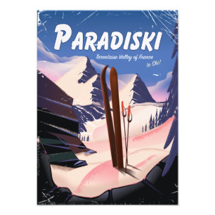 Paradiski Tarentaise Valley, Frankrijk, skireclame Foto Afdruk