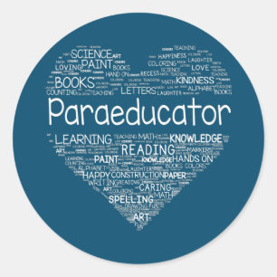 Paradocent Heart Teacher Paraprofessional Back Ronde Sticker